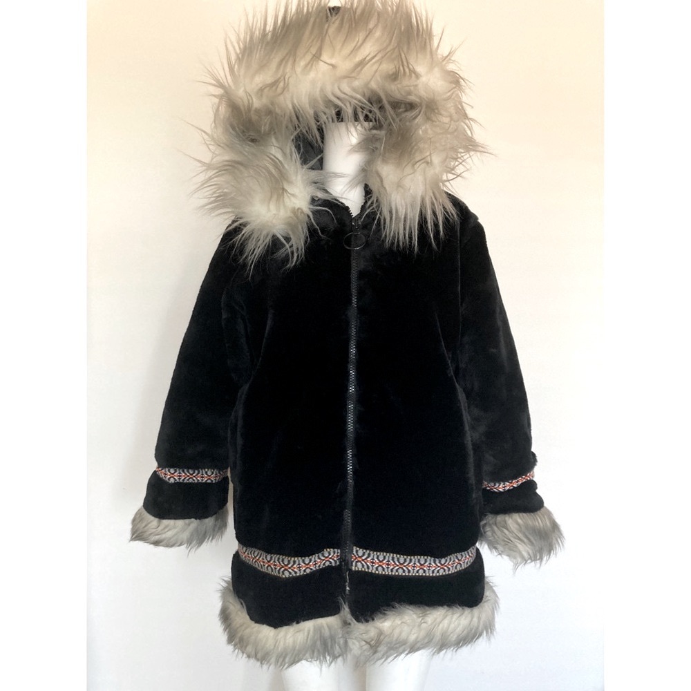Vintage 70s Hansa Branta Faux Fur Coat Goose Down